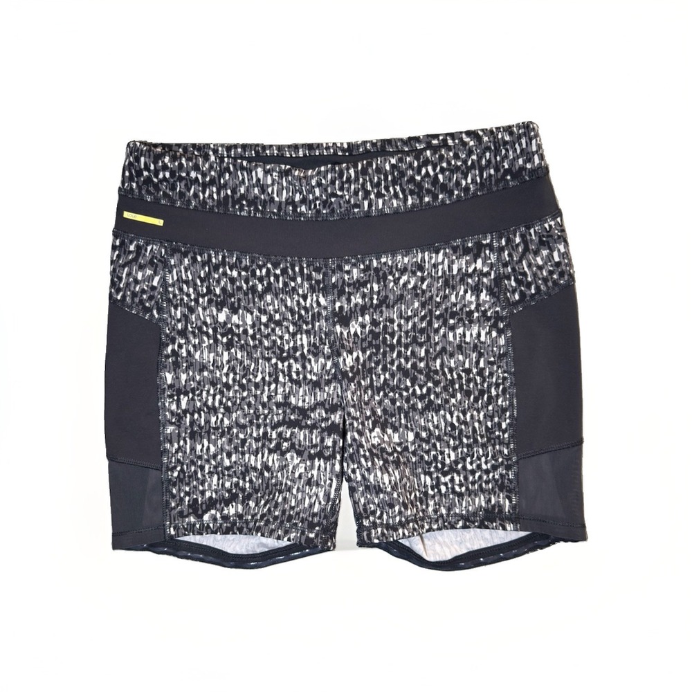 Lole Women's M Black Gray Printed Compression Athletic Bike Shorts